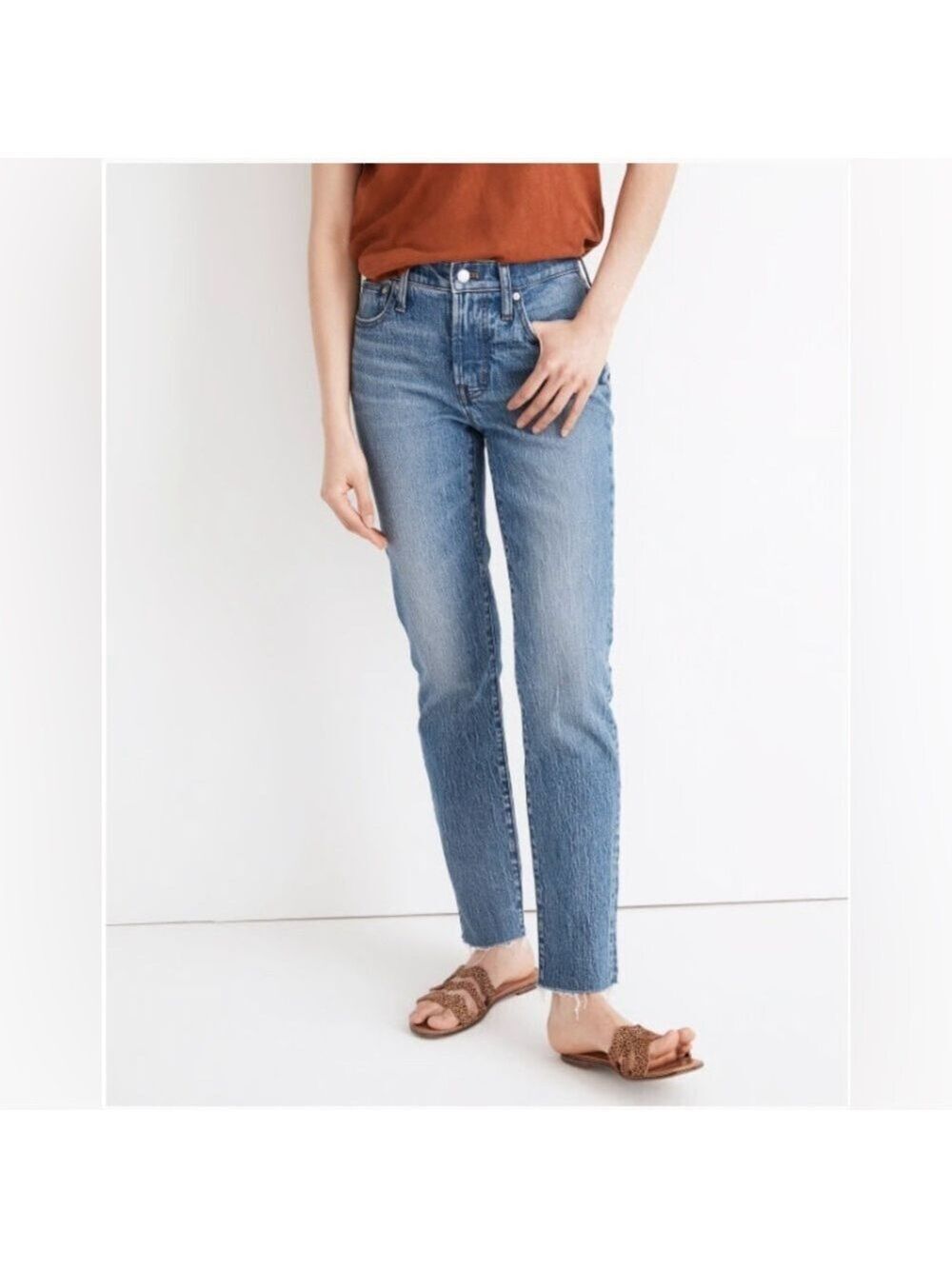 Madewell The Mid-Rise Perfect Vintage Jean Women’s Size 28 Raw Hem Edition